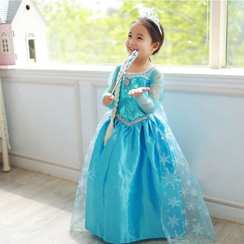 YADODO Deguisement Reine des Neiges Fille 4 ans 5 ans Robe Elsa Rei