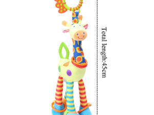 Peluche girafe multicolore pour bébé avec anneau de dentition