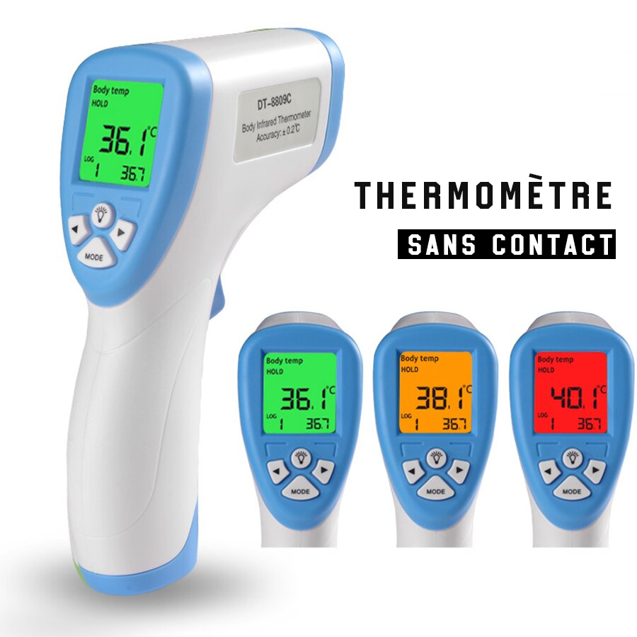 Thermomètre sans contact bébé et adulte - Thermomètre infrarouge écran LCD