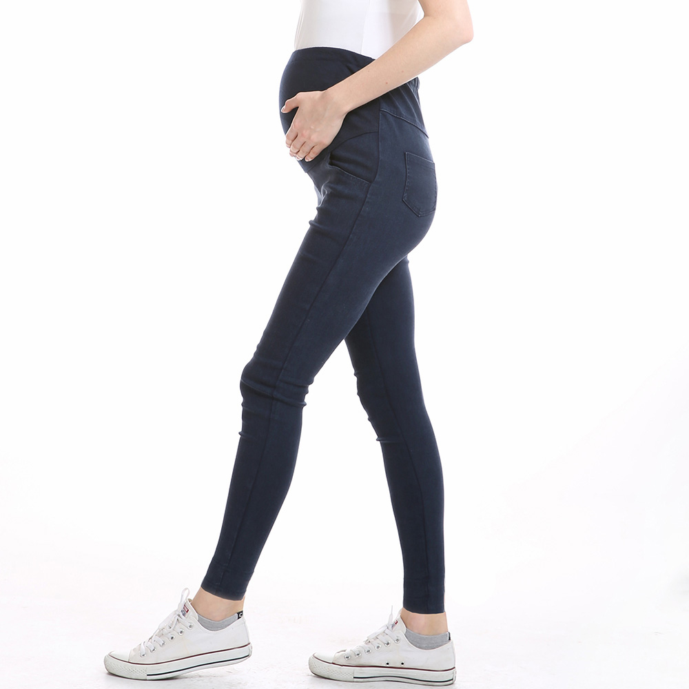 Comfort Stretch Pantalon de grossesse - Ceinture élastique en maille blanc