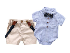 Generic ensemble bébé garçon chemise avec motif cartoon + short en cotton à  prix pas cher