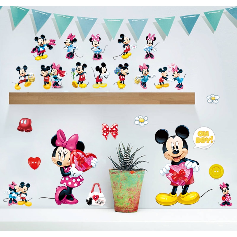 Stickers Muraux Mickey Et Minnie Decoration Chambre Enfant Bebe