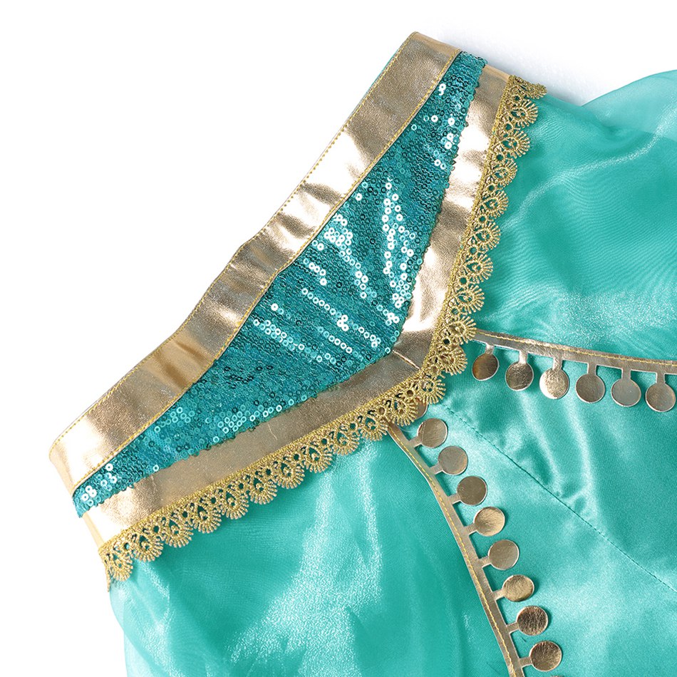 Filles Aladdin Princesse Jasmine Outfit Paillettes Déguisement