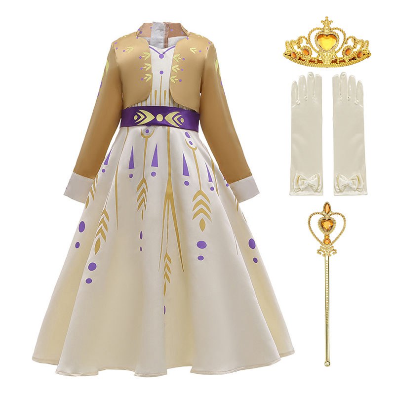 Déguisement Princesse Reine Des Neiges - Costume Robe Avec Manteau