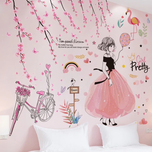 Stickers Muraux Fleurs de Lavande pour Chambre de Fille Violet,  Décalcomanies en PVC, Décoration Artistique - AliExpress